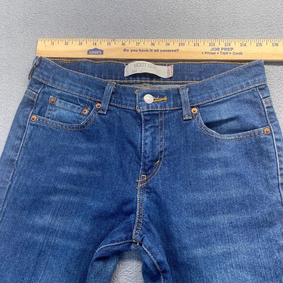 Levis 515 Jeans 6S Blue Denim Superlow Bootcut Embroidered Womens 30x29‎ EUC - Picture 4 of 12